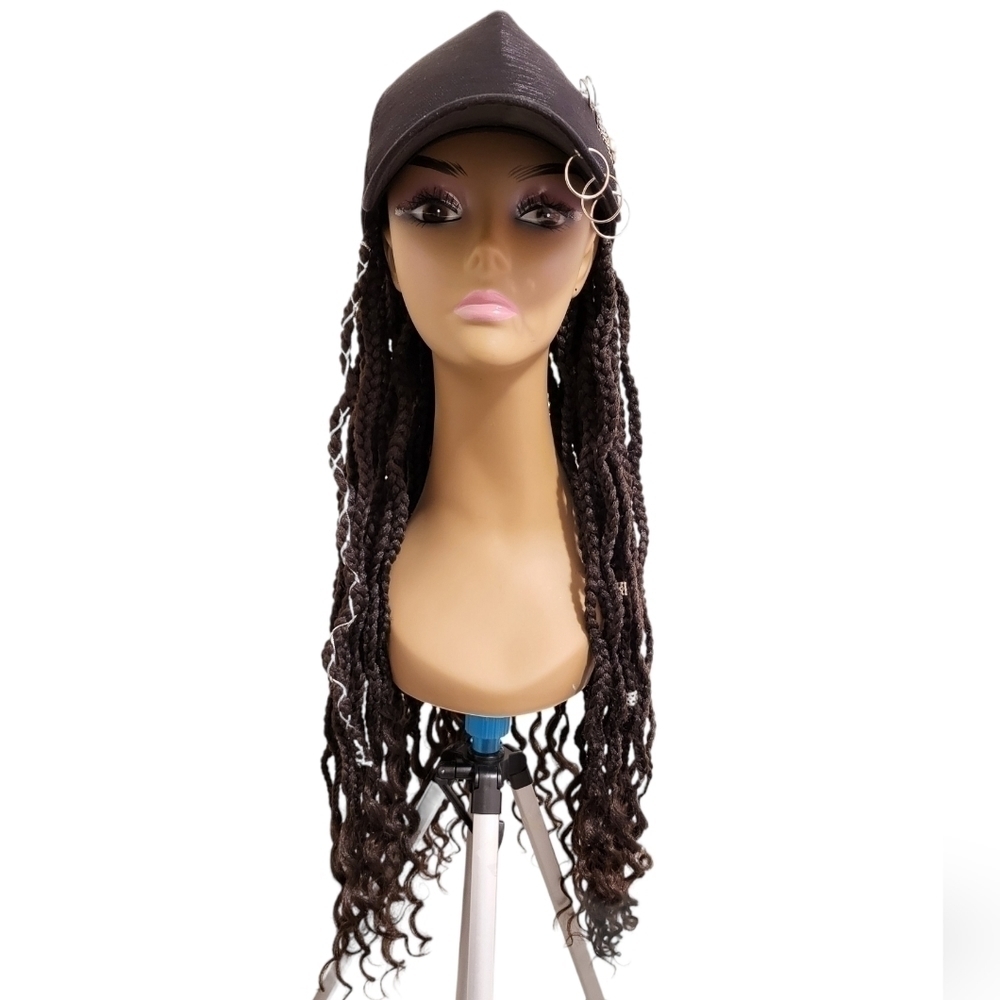 Braided Baseball Cap Wig (#4 Brown)